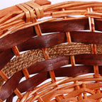 Cesto ovale in vimini miele e marrone, 52/49x39x13 cm (kit da 5)