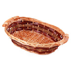 Cesto ovale in vimini marrone e miele, 42/38x28H10 cm (kit da 10)