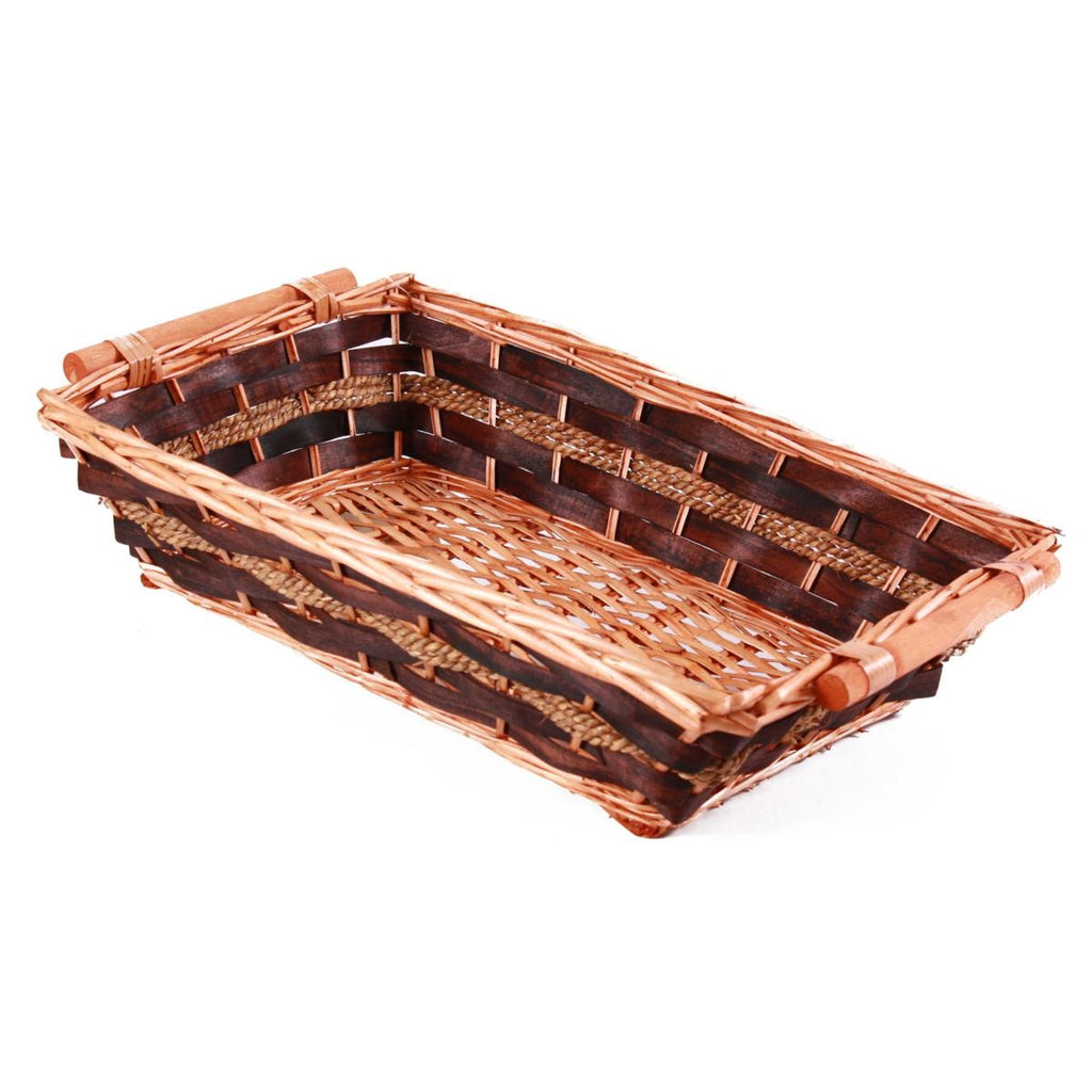 Cesto rettangolare in vimini marrone, 54/51x38x13 cm (kit da 5)