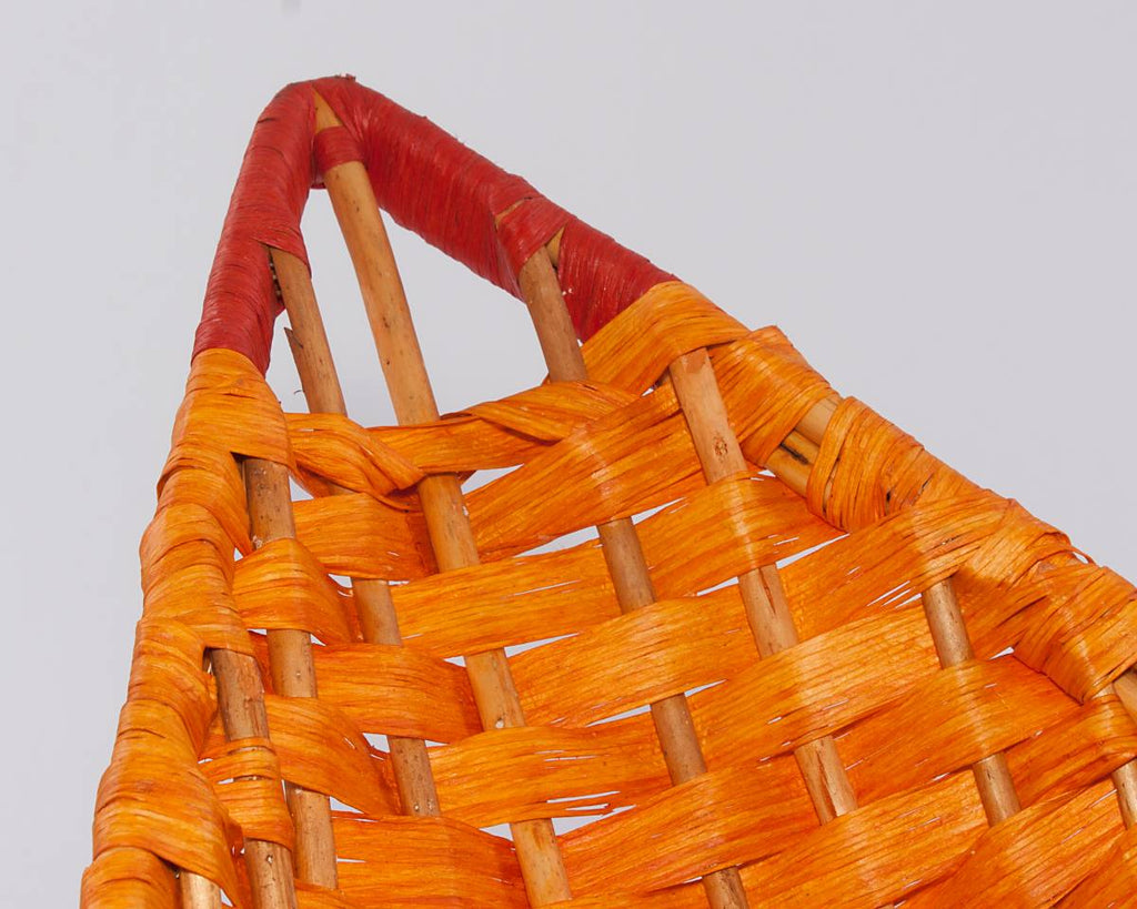 Cesto in vimini a forma di foglia, 78x42H16 cm