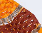 Cesto in vimini a forma di foglia, 78x42H16 cm