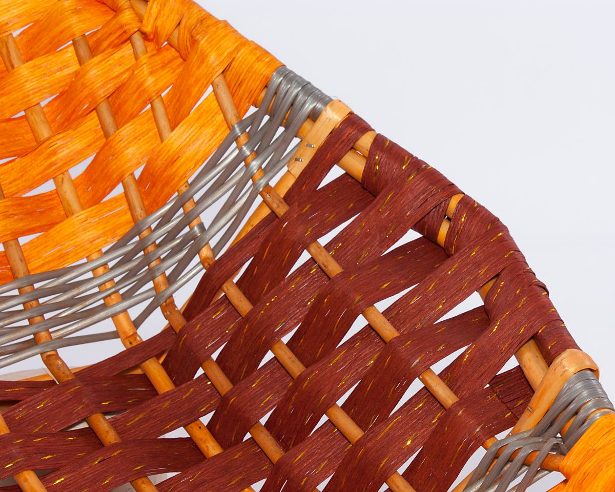 Cesto in vimini a forma di foglia, 78x42H16 cm