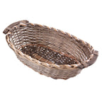 Cesto ovale in vimini grigio, 42/38x28H10 cm (kit da 10)