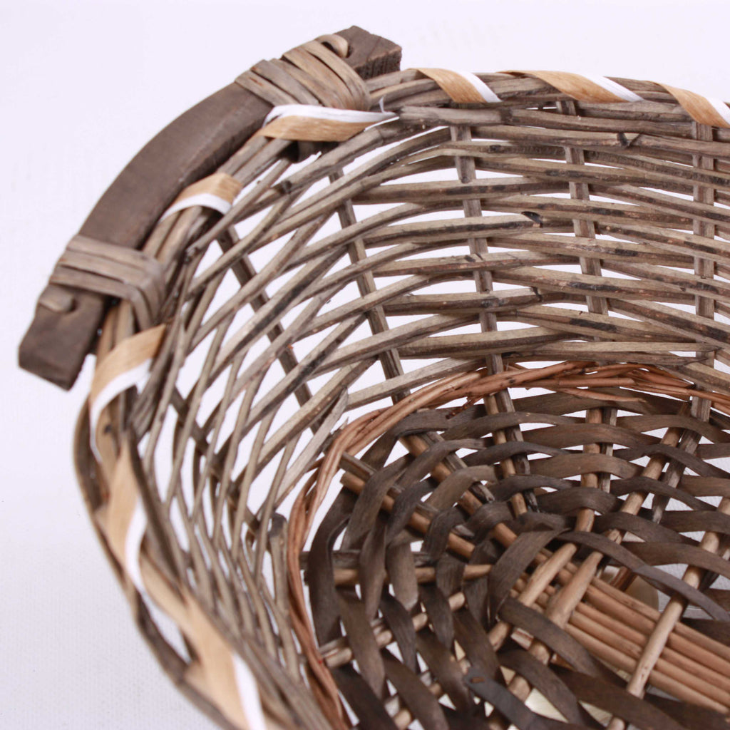 Cesto ovale in vimini grigio, 42/38x28H10 cm (kit da 10)