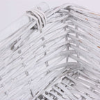 Cesto rettangolare in vimini bianco, 54/51x38H13 cm (kit da 3)