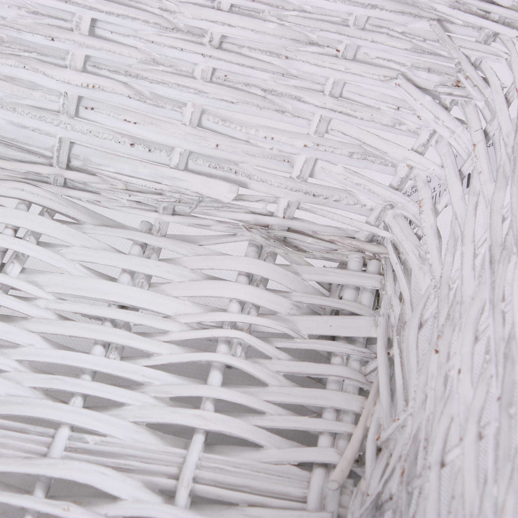 Cesto rettangolare in vimini bianco, 54/51x38H13 cm (kit da 3)