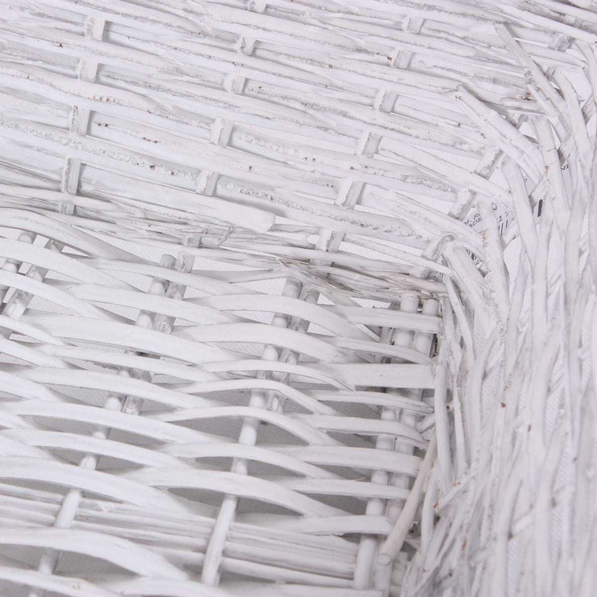 Cesto rettangolare in vimini bianco, 54/51x38H13 cm (kit da 3)