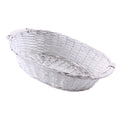 Cesto ovale in vimini bianco, 65/61x48x16 cm (kit da 3)