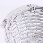 Cesto ovale in vimini bianco, 65/61x48x16 cm (kit da 3)