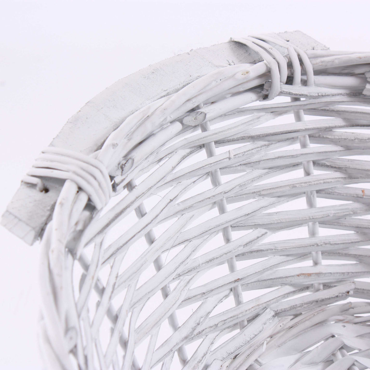 Cesto ovale in vimini bianco, 65/61x48x16 cm (kit da 3)
