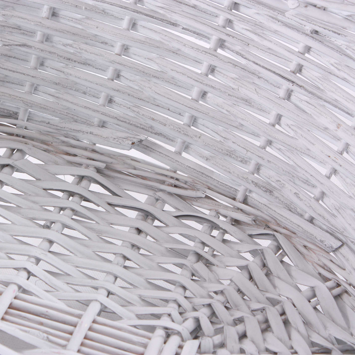 Cesto ovale in vimini bianco, 65/61x48x16 cm (kit da 3)