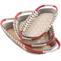 Cesti ovali in vimini con manici, 60x38 cm, set di 3