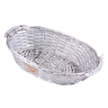 Cesto ovale in vimini argento, 52/49x39x13 cm (kit da 5)
