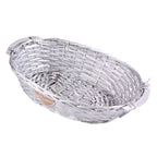 Cesto ovale in vimini argento, 52/49x39x13 cm (kit da 5)