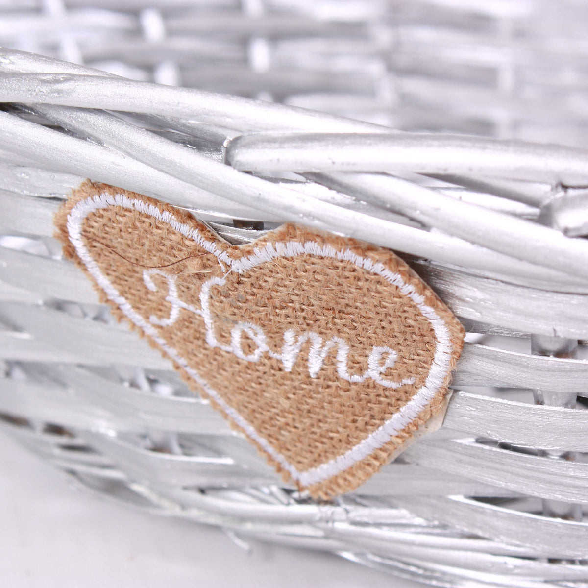 Cesto ovale in vimini argento, 52/49x39x13 cm (kit da 5)