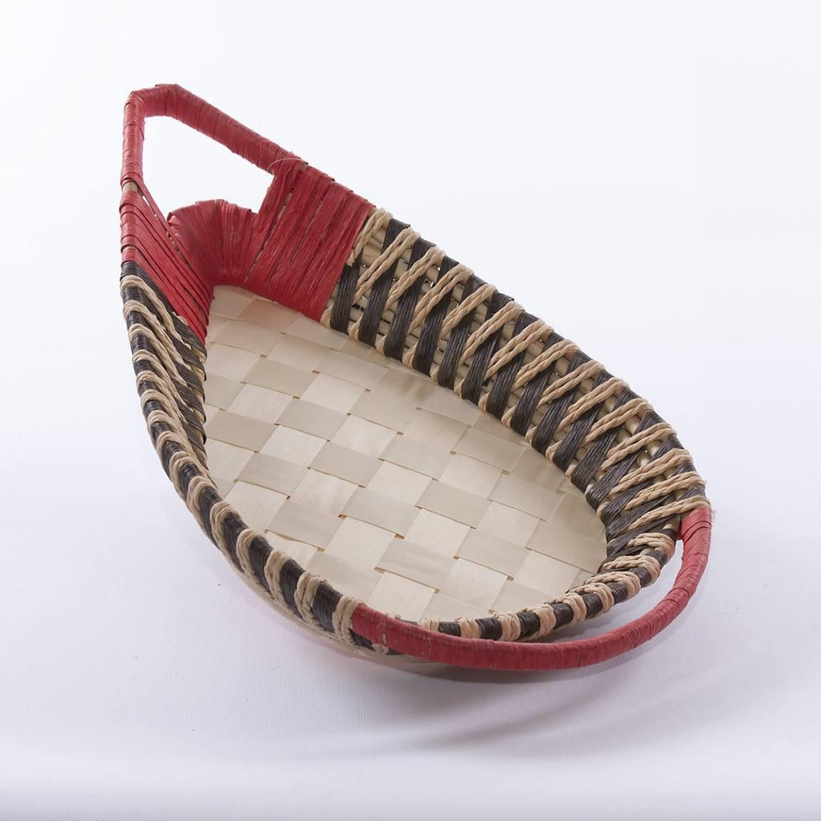 Cesto in vimini a forma di foglia, 50x30H8 cm (kit da 3)