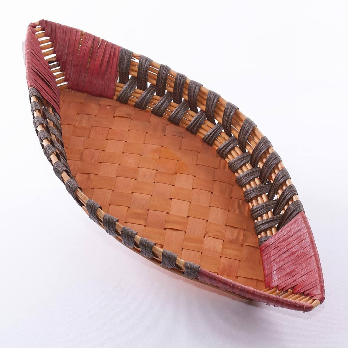 Cesto in vimini a barchetta, 75x35H10 cm