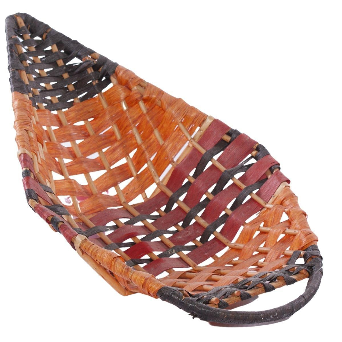 Cesto in vimini a barchetta con manico, 60x30H9 cm (kit da 3)
