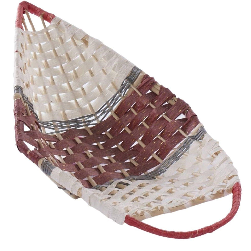 Cesto in vimini a forma di foglia, 78x42H17 cm