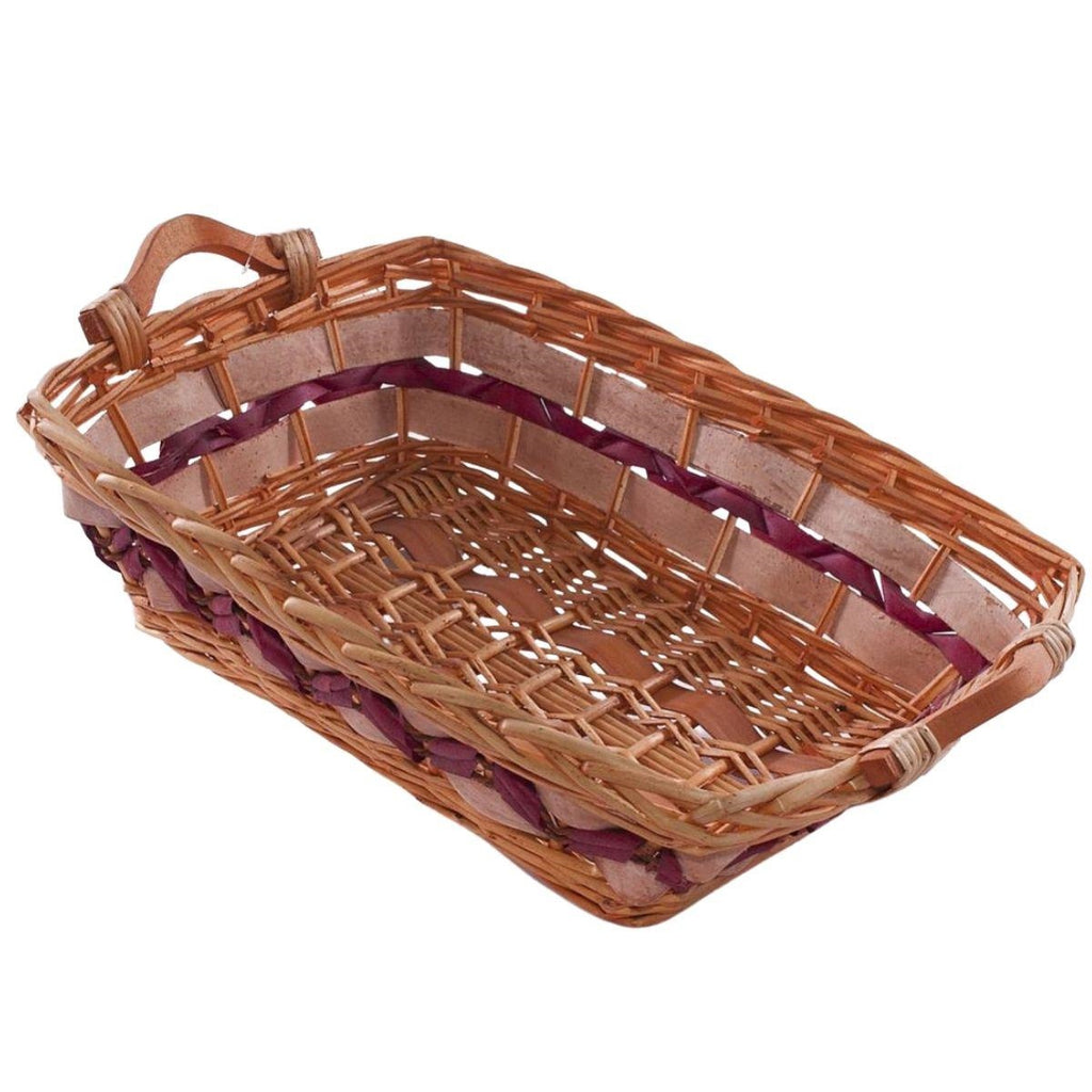 Cesto rettangolare in vimini, 53x40H14 cm (kit da 3)