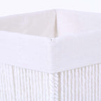 Cesto cubo in carta bianca pieghevole e foderato, 30x30x30 cm (kit da 3)