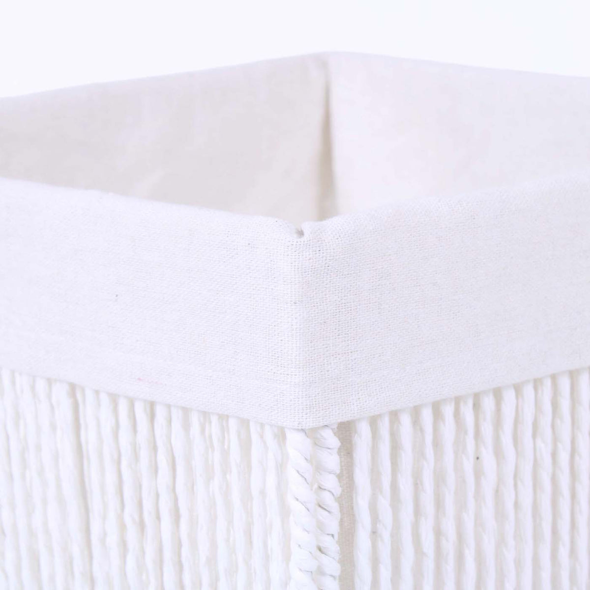 Cesto cubo in carta bianca pieghevole e foderato, 30x30x30 cm (kit da 3)