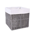 Cesto cubo pieghevole in carta grigia foderato, 30x30x30 cm (kit da 3)