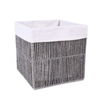 Cesto cubo pieghevole in carta grigia foderato, 30x30x30 cm (kit da 3)