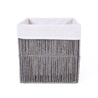 Cesto cubo pieghevole in carta grigia foderato, 30x30x30 cm (kit da 3)