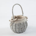 Cesto bombato grigio con maniglia, Ø14H14 cm (kit da 5)