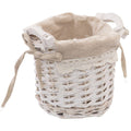 Cesto foderato in vimini bianco, Ø14H13 cm (kit da 5)