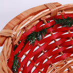 Cesto ovale in vimini rosso e miele, 65/61x48x16 cm (kit da 3)