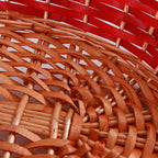 Cesto ovale in vimini rosso e miele, 65/61x48x16 cm (kit da 3)