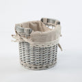 Portagrissini in vimini grigio foderato, Ø14H13 cm (kit da 10)