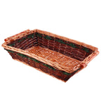 Cesto rettangolare in vimini marrone, 61/57x44H15 cm (kit da 3)