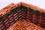 Cesto rettangolare in vimini marrone, 61/57x44H15 cm (kit da 3)
