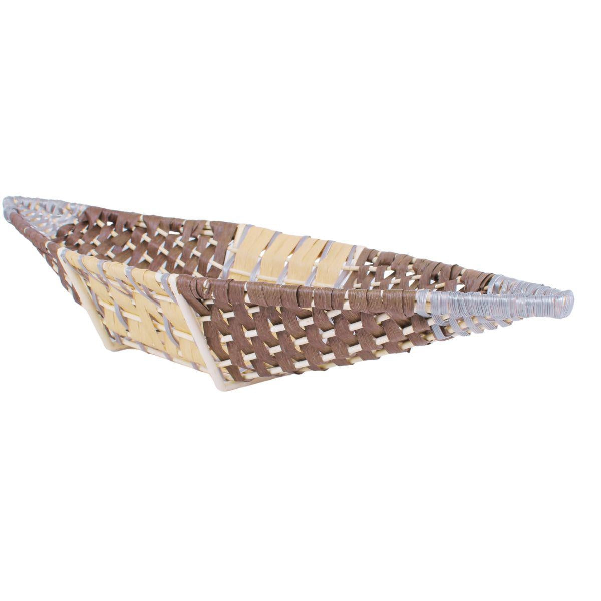 Cesto barchetta vimini ecorattan, 120x40x20 cm