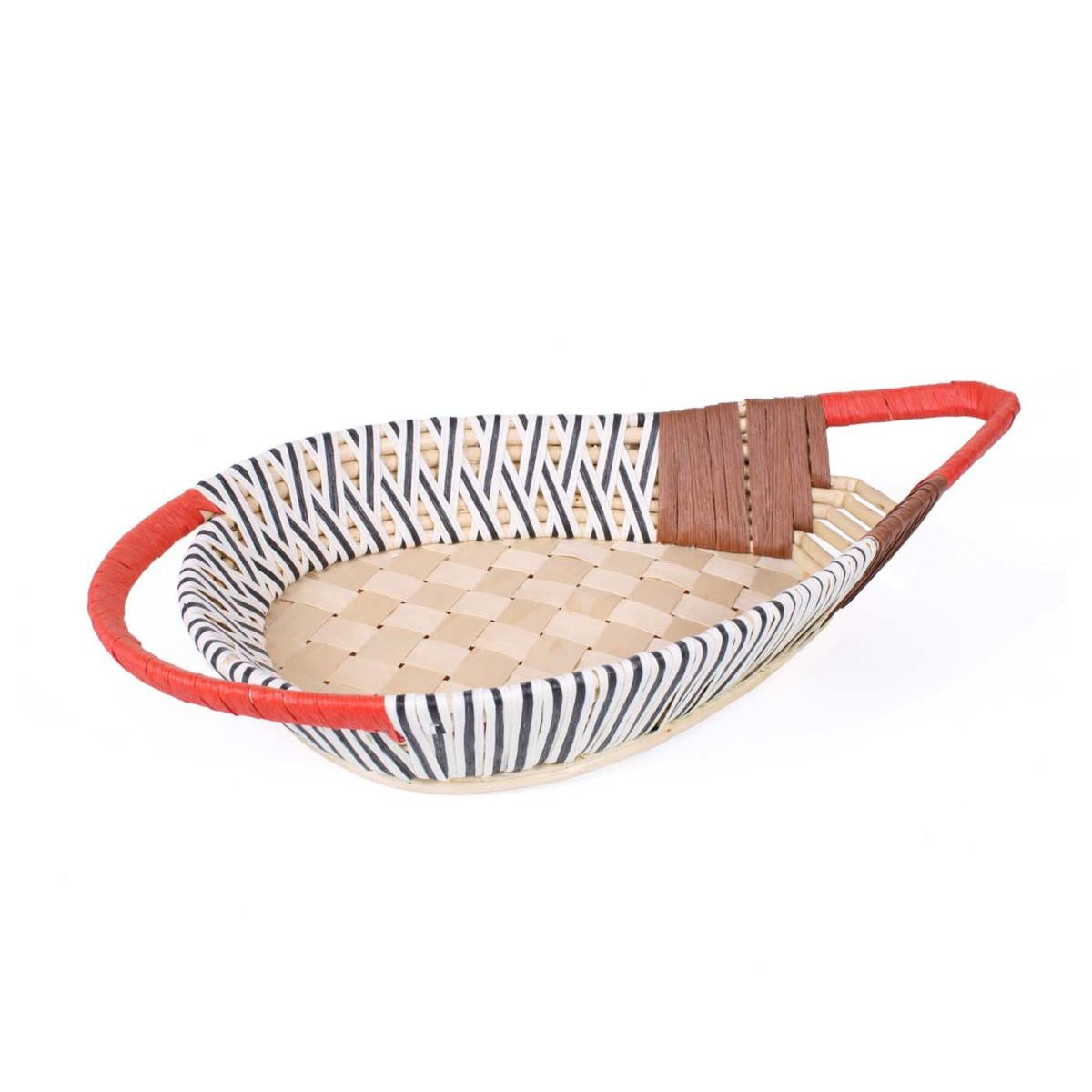 Cesto a foglia in vimini di carta, 53x32x8 cm (kit da 3)