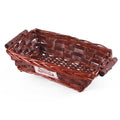 Cesto rettangolare in vimini marrone, 40/36x27x10 cm (kit da 10)