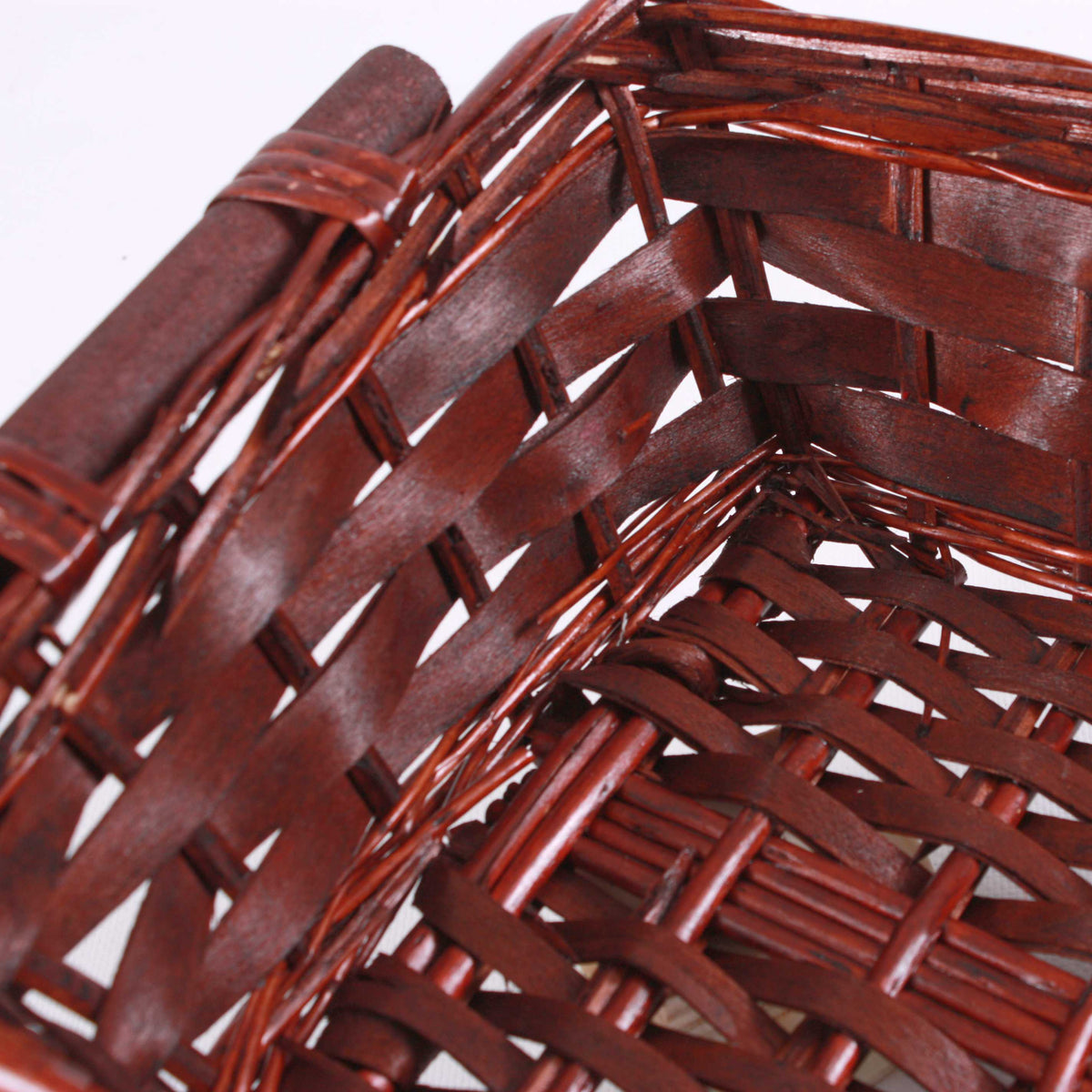 Cesto rettangolare in vimini marrone, 40/36x27x10 cm (kit da 10)