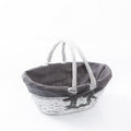 Cesto in vimini bianco con manici pieghevoli, 29x23x13 cm (kit da 5)