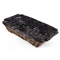 Cesto rettangolare in vimini nero e oro, 54/51x38H13 cm (kit da 5)