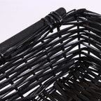 Cesto rettangolare in vimini nero e oro, 54/51x38H13 cm (kit da 5)