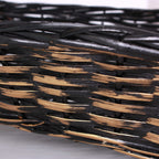 Cesto rettangolare in vimini nero e oro, 54/51x38H13 cm (kit da 5)