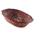 Cesto ovale in vimini marrone e oro, 65/61x48H16 cm (kit da 3)