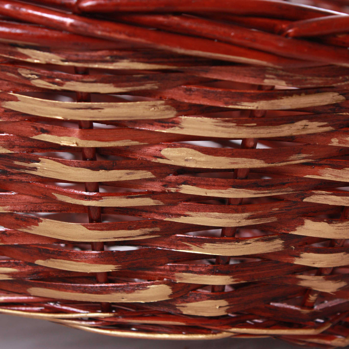 Cesto ovale in vimini marrone e oro, 65/61x48H16 cm (kit da 3)