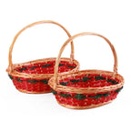 Cesto ovale in vimini, set di 2, 50x42x15 cm