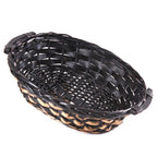 Cesto ovale in vimini nero e oro, 49/46x36x12 cm (kit da 5)