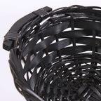 Cesto ovale in vimini nero e oro, 49/46x36x12 cm (kit da 5)