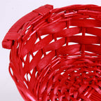 Cesto ovale in vimini rosso con spennellate oro, 49/46x36H12 cm (kit da 5)